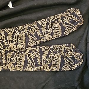 CHANEL TIGHTS BLACK AND GOLD EGYPT COLLECTION MEDIUM